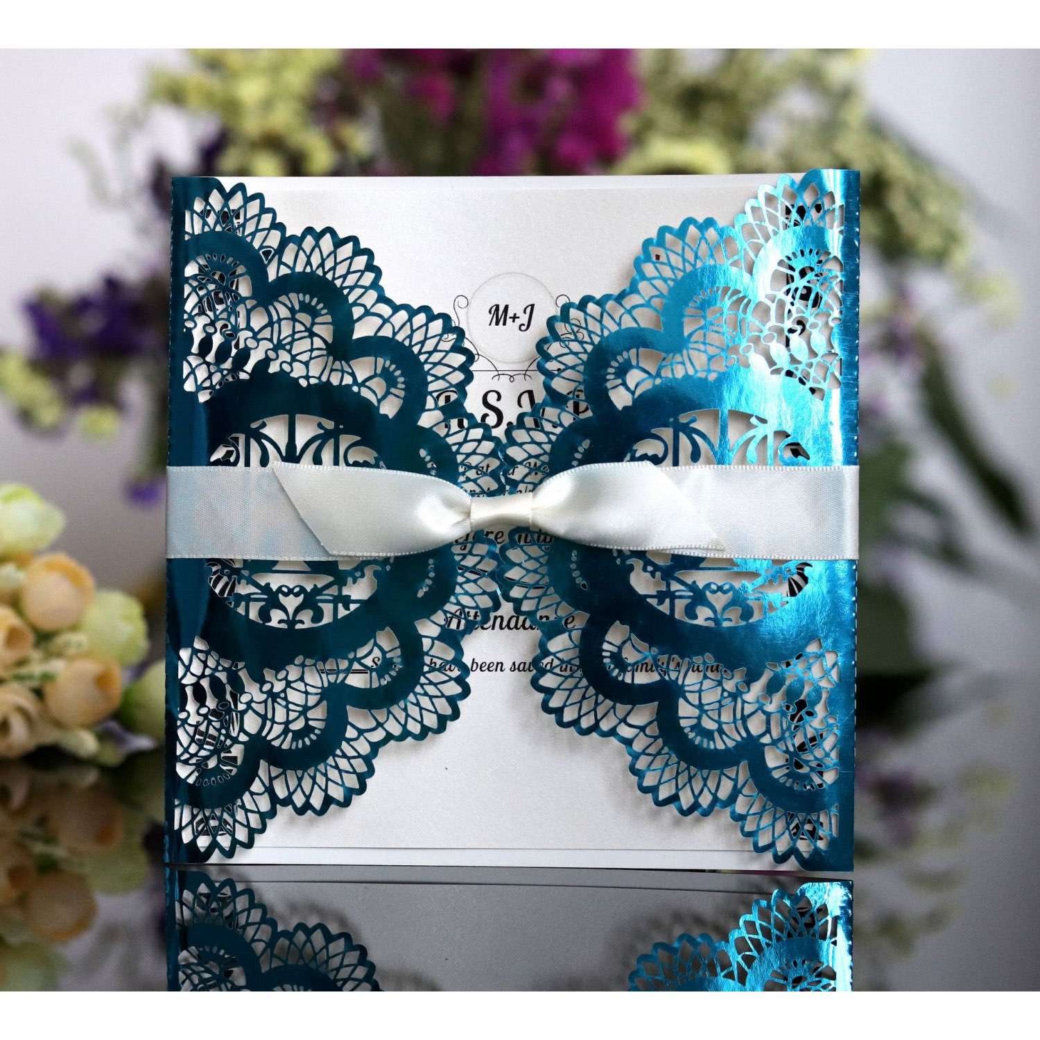 Invitation Card Laser Cut Reflective Paper Wedding Supplies Golden Invitation Wholesale